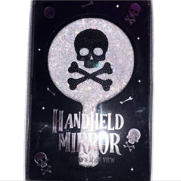 Lifestyle Products Rhinestone Crossbone & Skull Handheld Mirror - Picture 3 of 6